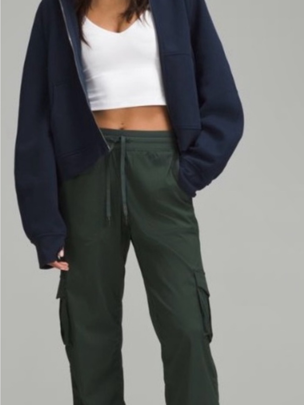 EUC Lululemon Dance Studio Relaxed-Fit Cargo Pant  Sz XS  Dark Green  Mid-Rise